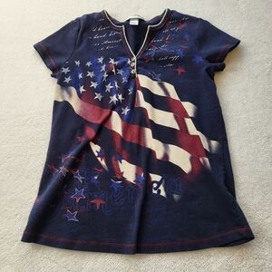 Christopher and Banks Red White and Blue Patriotic Top Women's Size Small